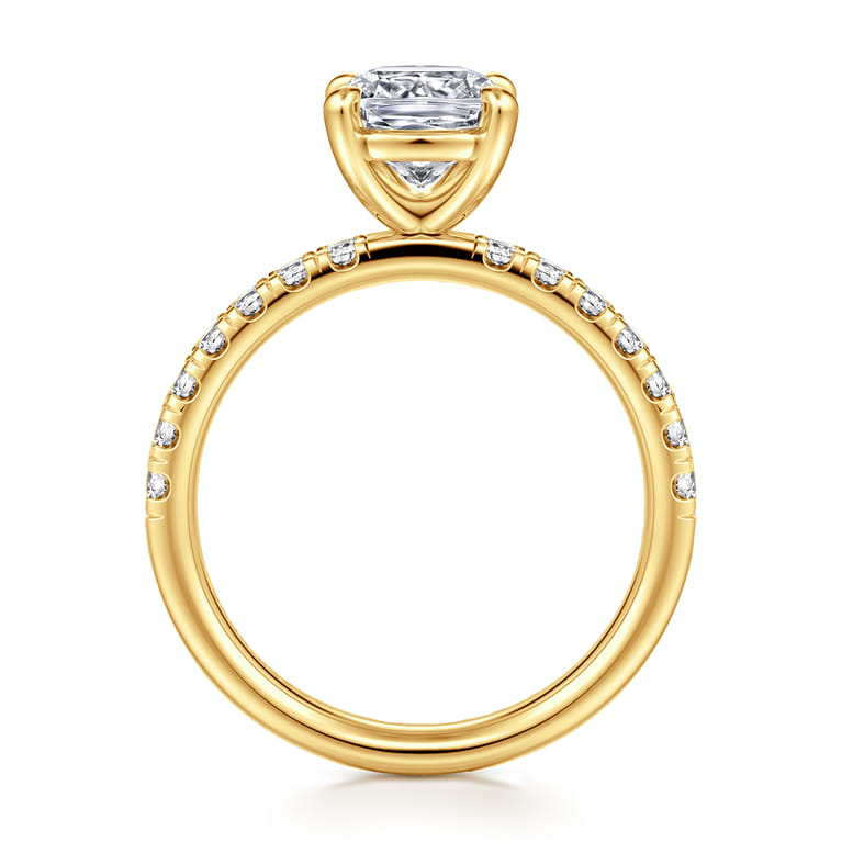 Winslow - 18K Yellow Gold Cushion Cut Diamond Engagement Ring - 0.35 ct - Shot 2