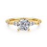 Carinna - 18K Yellow Gold Cushion Cut Diamond Engagement Ring - 0.23 ct