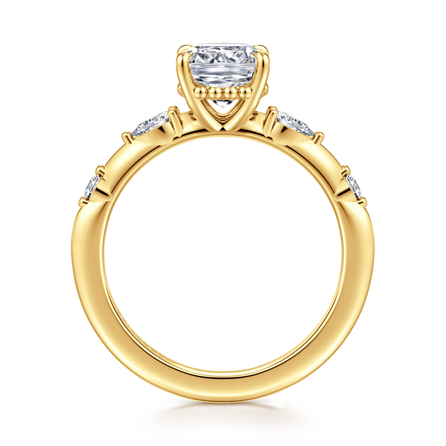 Carinna - 18K Yellow Gold Cushion Cut Diamond Engagement Ring - 0.23 ct - Shot 2