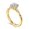 Carinna - 18K Yellow Gold Cushion Cut Diamond Engagement Ring - 0.23 ct
