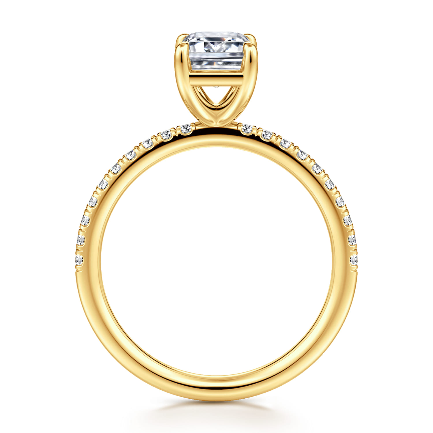 Twain - 18K Yellow Gold Emerald Cut Diamond Engagement Ring - 0.2 ct - Shot 2