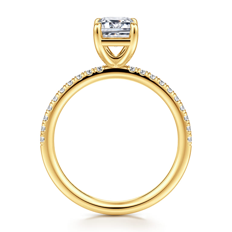 Twain - 18K Yellow Gold Emerald Cut Diamond Engagement Ring - 0.2 ct - Shot 2