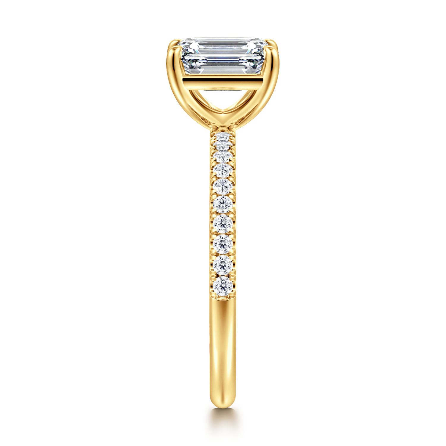 Twain - 18K Yellow Gold Emerald Cut Diamond Engagement Ring - 0.2 ct - Shot 4