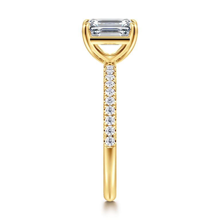 Twain - 18K Yellow Gold Emerald Cut Diamond Engagement Ring - 0.2 ct - Shot 4