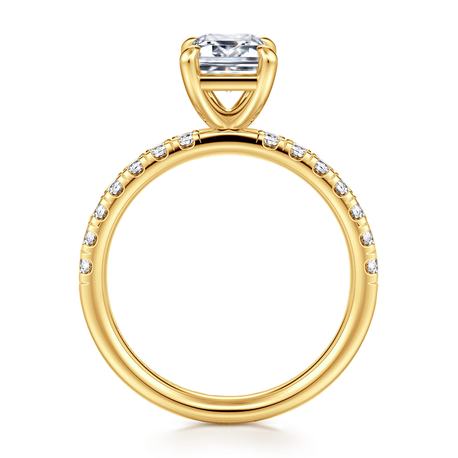 Winslow - 18K Yellow Gold Emerald Cut Diamond Engagement Ring - 0.35 ct - Shot 2