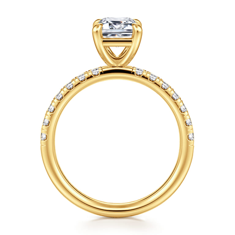 Winslow - 18K Yellow Gold Emerald Cut Diamond Engagement Ring - 0.35 ct - Shot 2