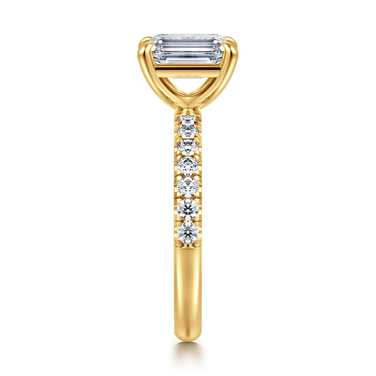 Winslow - 18K Yellow Gold Emerald Cut Diamond Engagement Ring - 0.35 ct - Shot 4