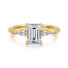 Carinna - 18K Yellow Gold Emerald Cut Diamond Engagement Ring - 0.23 ct
