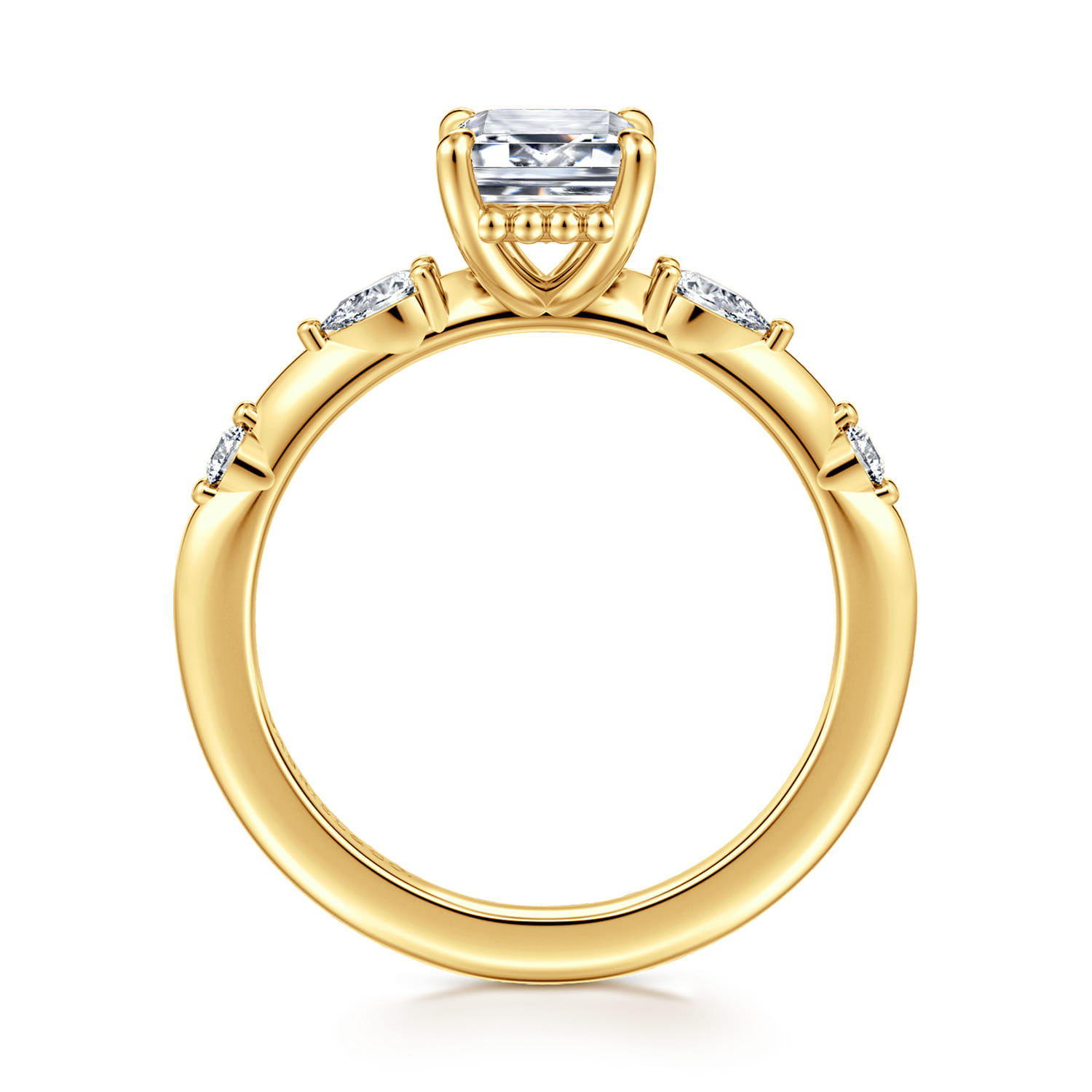 Carinna - 18K Yellow Gold Emerald Cut Diamond Engagement Ring - 0.23 ct - Shot 2