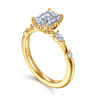 Carinna - 18K Yellow Gold Emerald Cut Diamond Engagement Ring - 0.23 ct