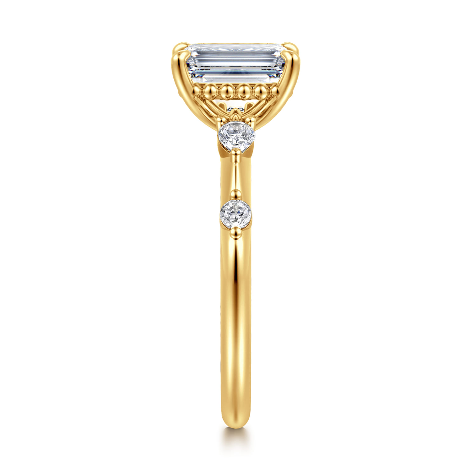Carinna - 18K Yellow Gold Emerald Cut Diamond Engagement Ring - 0.23 ct - Shot 4