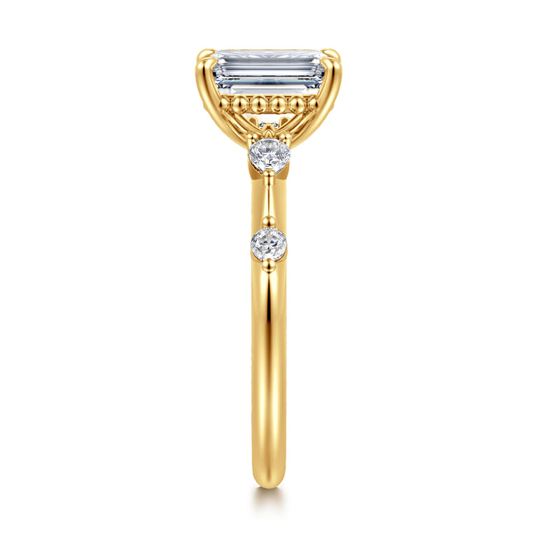 Carinna - 18K Yellow Gold Emerald Cut Diamond Engagement Ring - 0.23 ct - Shot 4