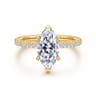 Twain - 18K Yellow Gold Marquise Shape Diamond Engagement Ring - 0.2 ct