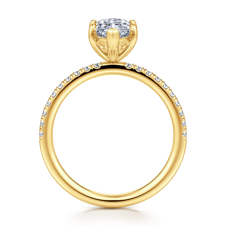 Twain - 18K Yellow Gold Marquise Shape Diamond Engagement Ring - 0.2 ct - Shot 2