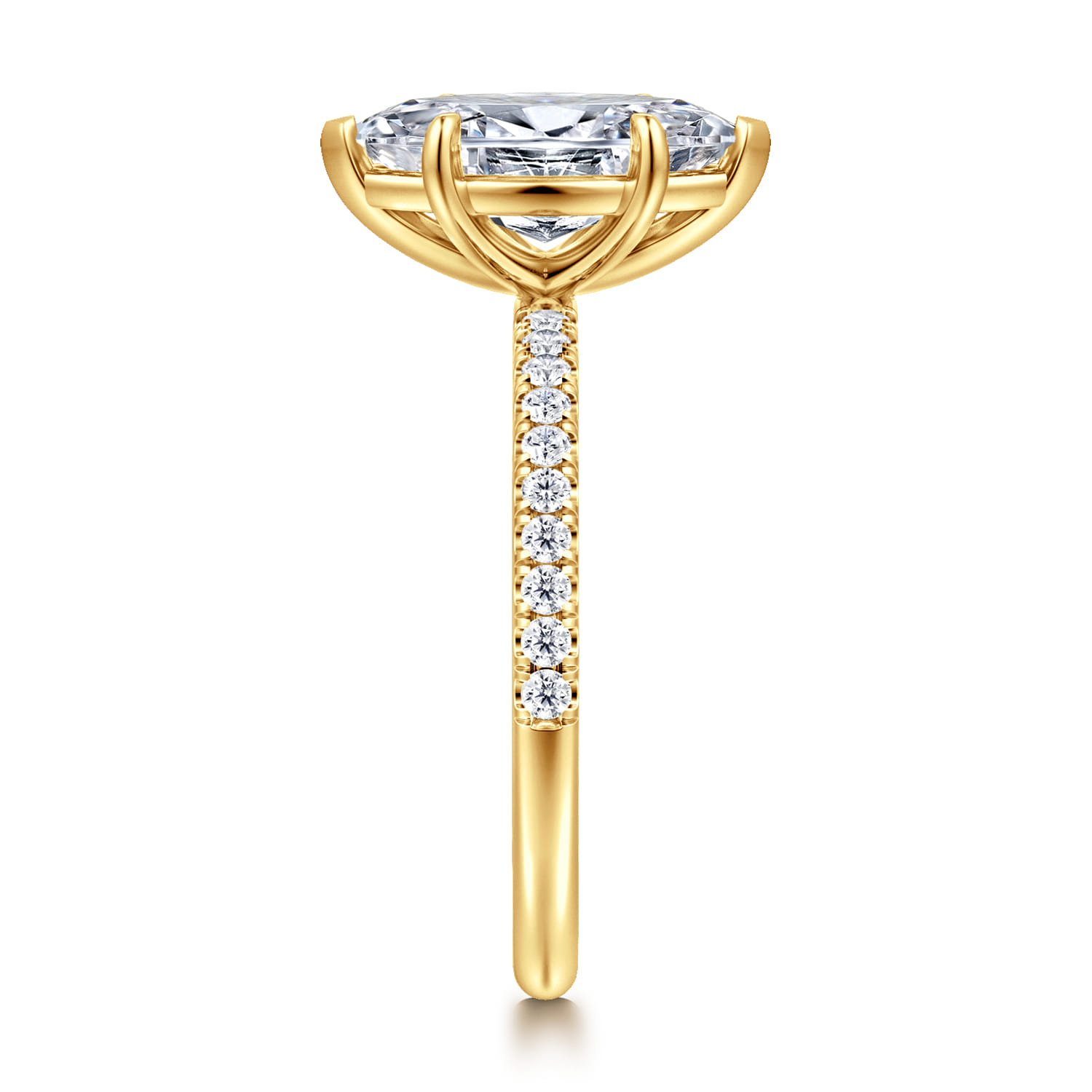 Twain - 18K Yellow Gold Marquise Shape Diamond Engagement Ring - 0.2 ct - Shot 4