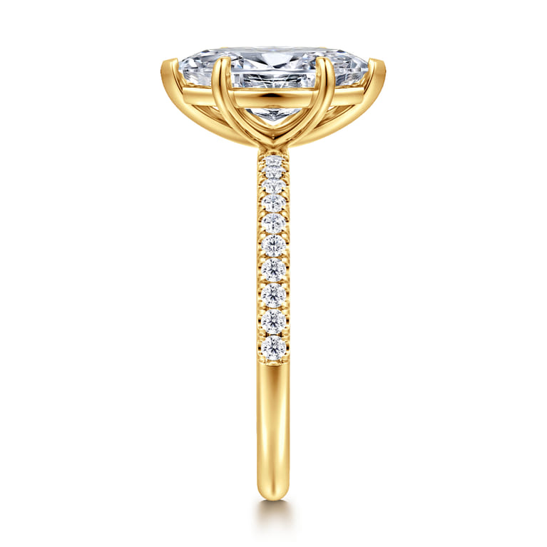 Twain - 18K Yellow Gold Marquise Shape Diamond Engagement Ring - 0.2 ct - Shot 4