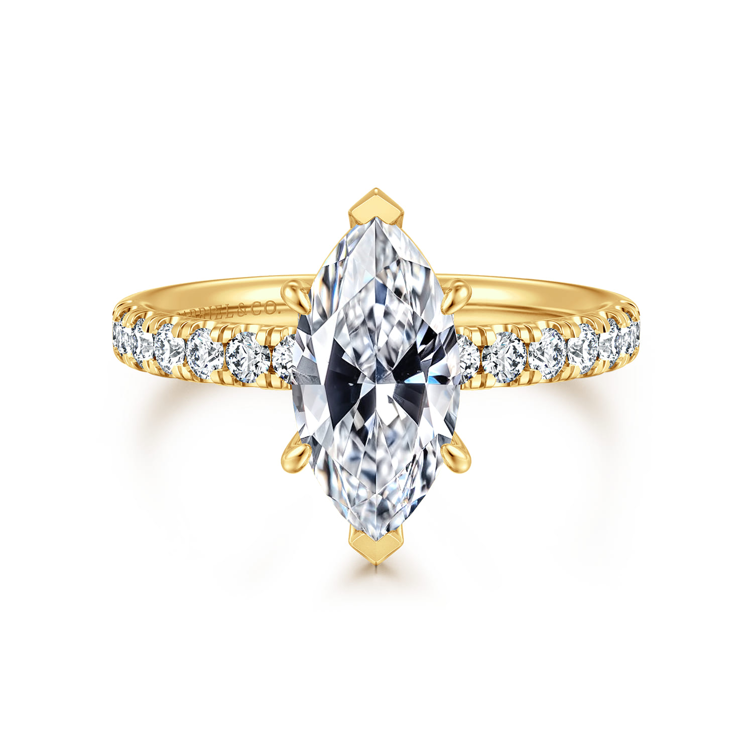 Winslow - 18K Yellow Gold Marquise Shape Diamond Engagement Ring - 0.35 ct - Shot 1