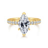 Winslow - 18K Yellow Gold Marquise Shape Diamond Engagement Ring - 0.35 ct