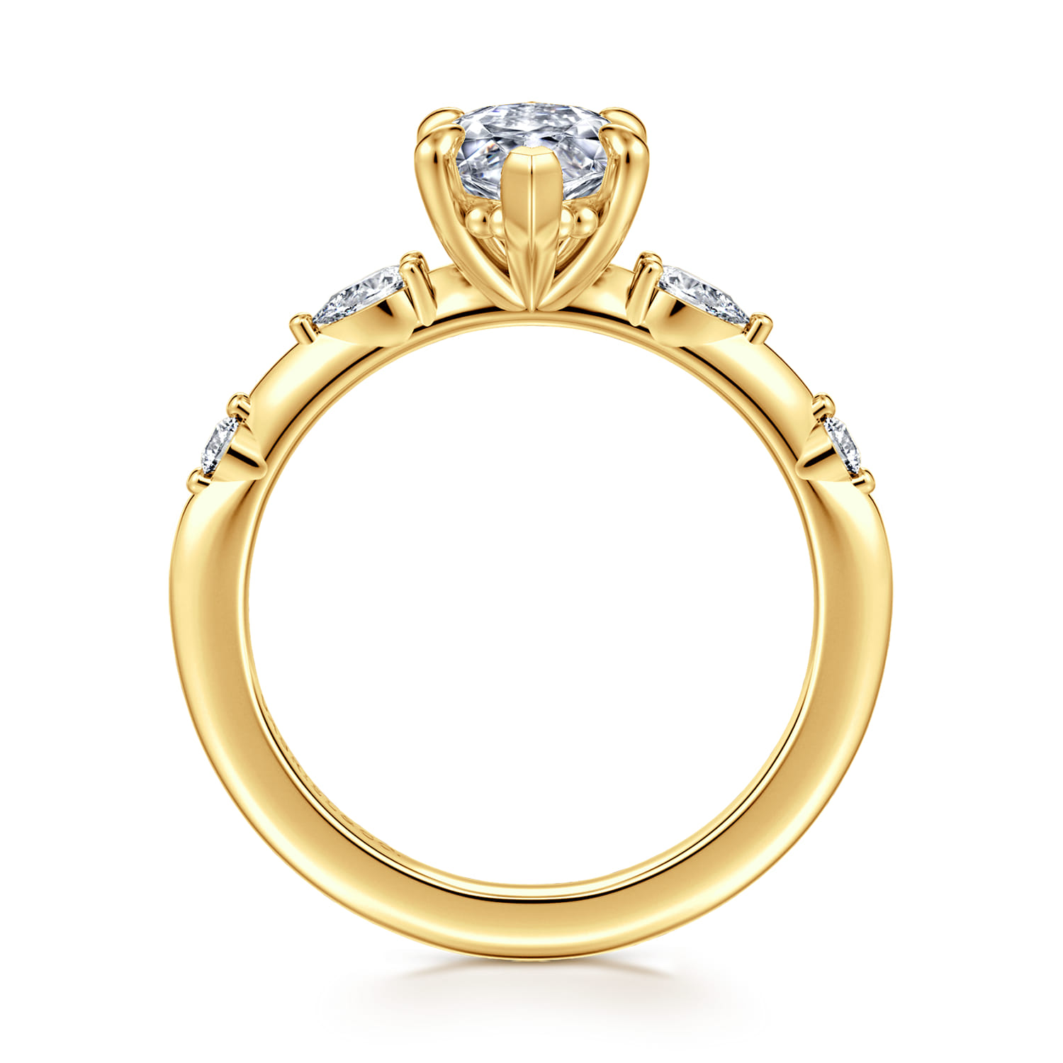 Carinna - 18K Yellow Gold Marquise Shape Diamond Engagement Ring - 0.23 ct - Shot 2
