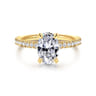 Twain - 18K Yellow Gold Oval Diamond Engagement Ring - 0.2 ct