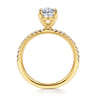 Twain - 18K Yellow Gold Oval Diamond Engagement Ring - 0.2 ct