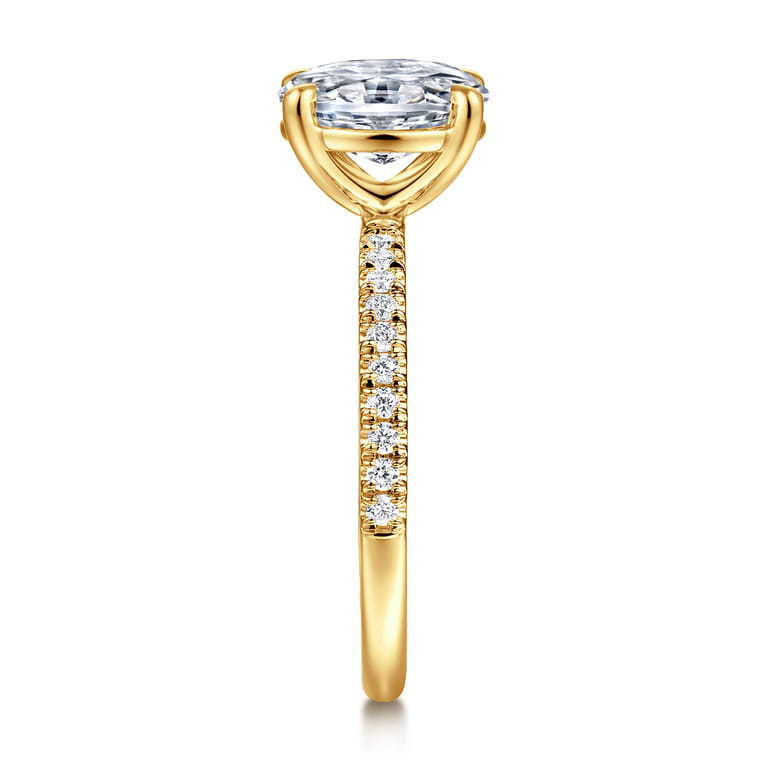 Twain - 18K Yellow Gold Oval Diamond Engagement Ring - 0.2 ct - Shot 4