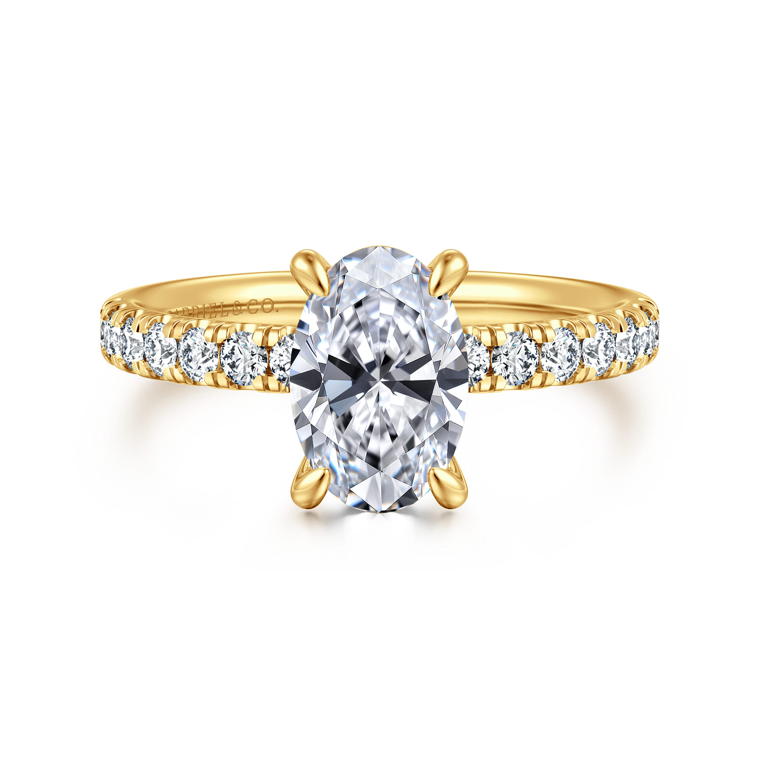 Winslow - 18K Yellow Gold Oval Diamond Engagement Ring - 0.35 ct - Shot 1