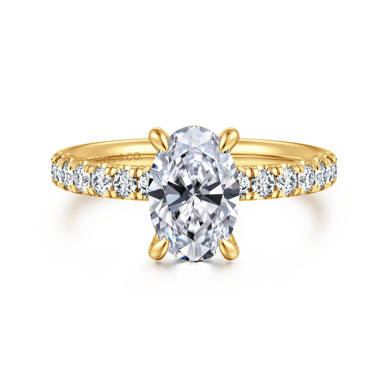 Winslow - 18K Yellow Gold Oval Diamond Engagement Ring - 0.35 ct - Shot 1