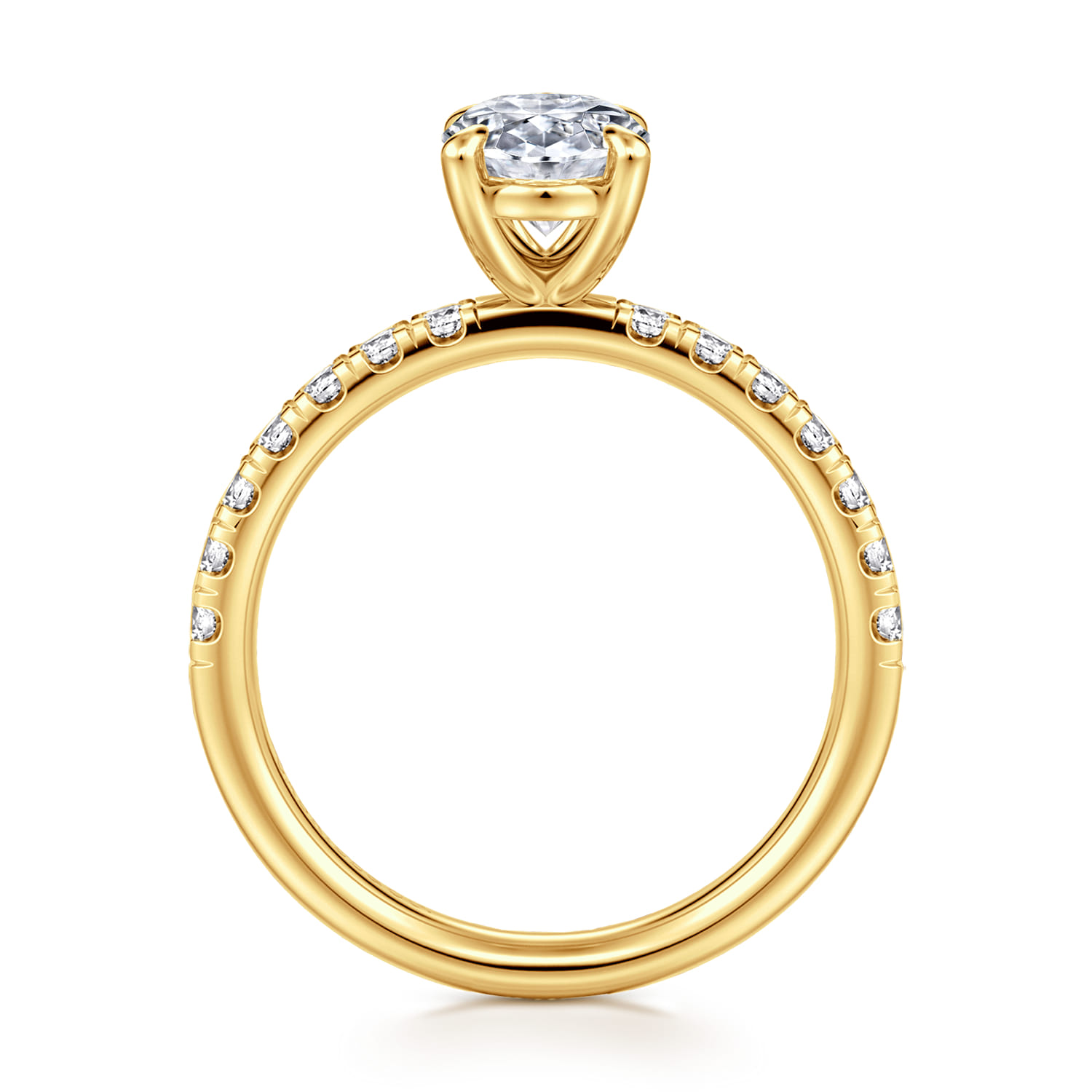 Winslow - 18K Yellow Gold Oval Diamond Engagement Ring - 0.35 ct - Shot 2