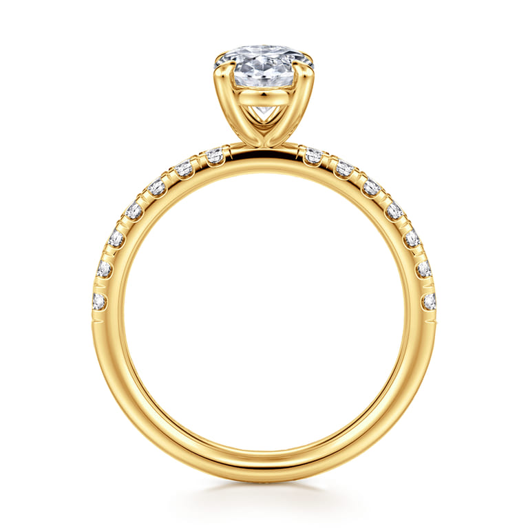 Winslow - 18K Yellow Gold Oval Diamond Engagement Ring - 0.35 ct - Shot 2