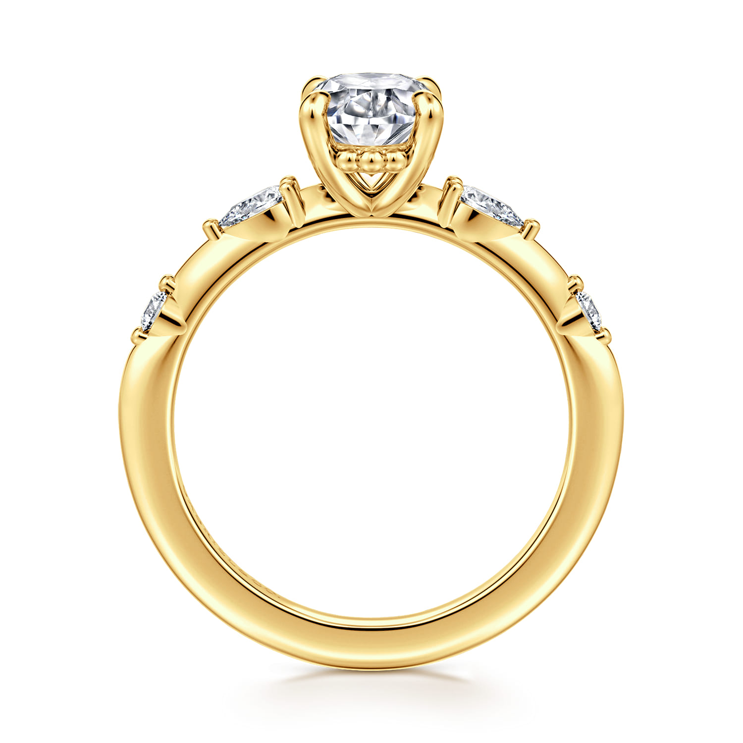 Carinna - 18K Yellow Gold Oval Diamond Engagement Ring - 0.23 ct - Shot 2