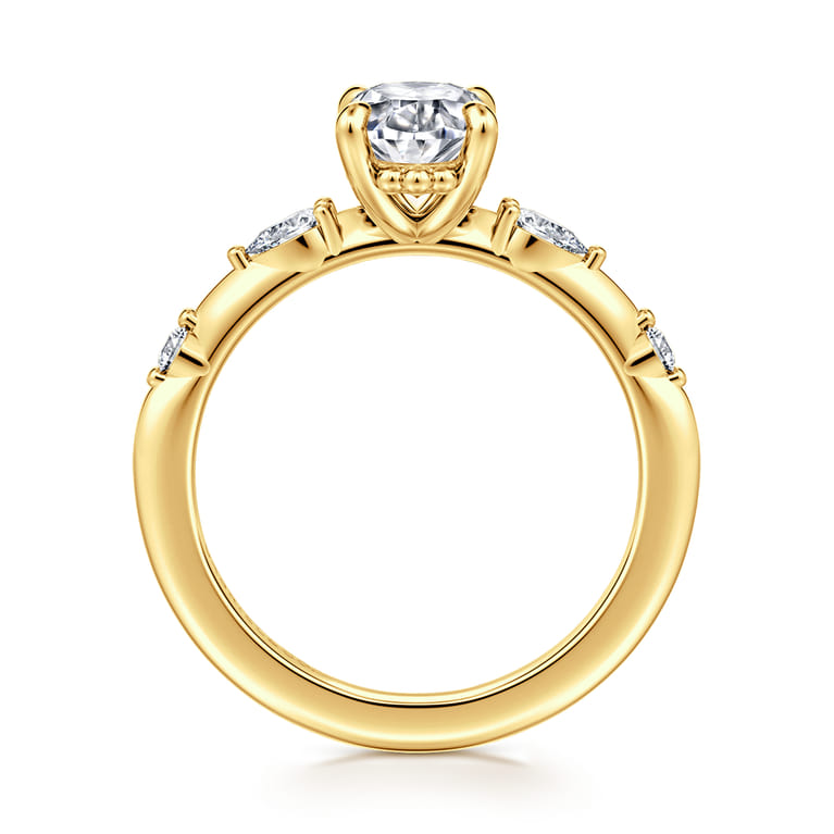 Carinna - 18K Yellow Gold Oval Diamond Engagement Ring - 0.23 ct - Shot 2
