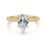 Twain - 18K Yellow Gold Pear Shape Diamond Engagement Ring - 0.2 ct