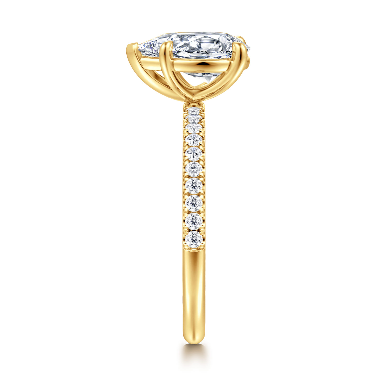 Twain - 18K Yellow Gold Pear Shape Diamond Engagement Ring - 0.2 ct - Shot 4
