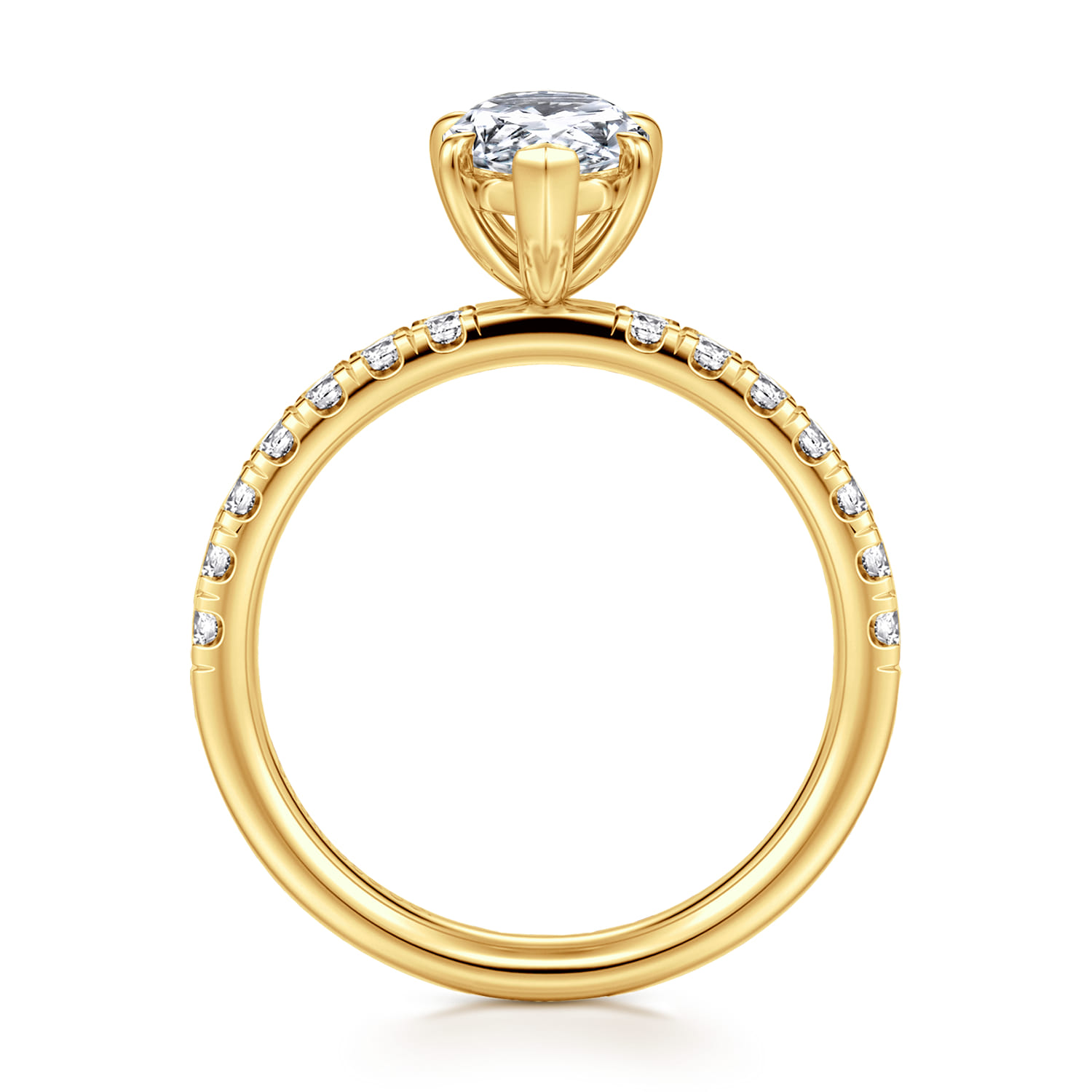 Winslow - 18K Yellow Gold Pear Shape Diamond Engagement Ring - 0.35 ct - Shot 2