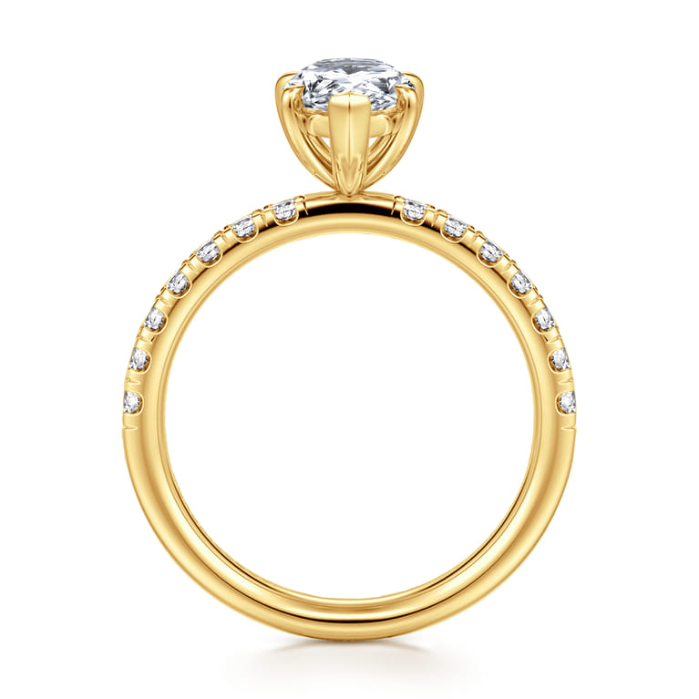 Winslow - 18K Yellow Gold Pear Shape Diamond Engagement Ring - 0.35 ct - Shot 2