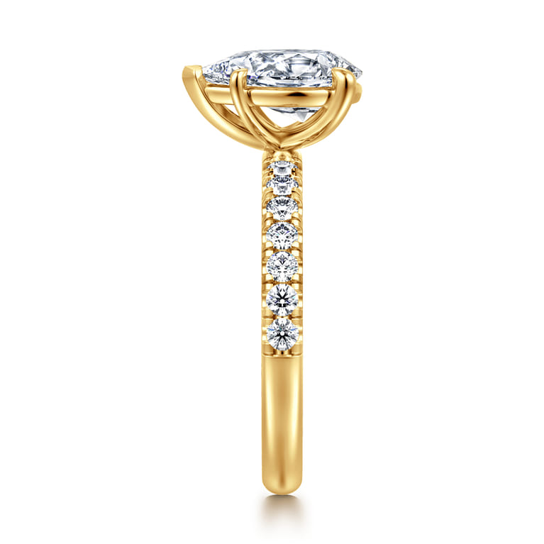 Winslow - 18K Yellow Gold Pear Shape Diamond Engagement Ring - 0.35 ct - Shot 4