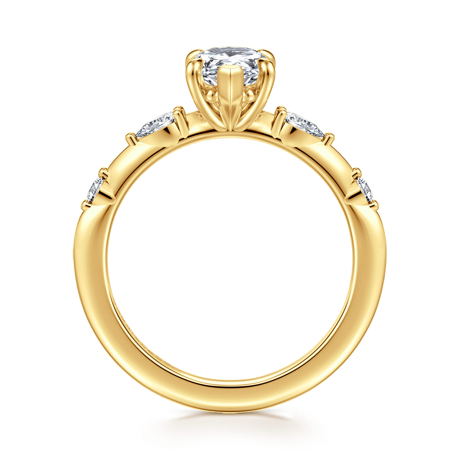 Carinna - 18K Yellow Gold Pear Shape Diamond Engagement Ring - 0.23 ct - Shot 2