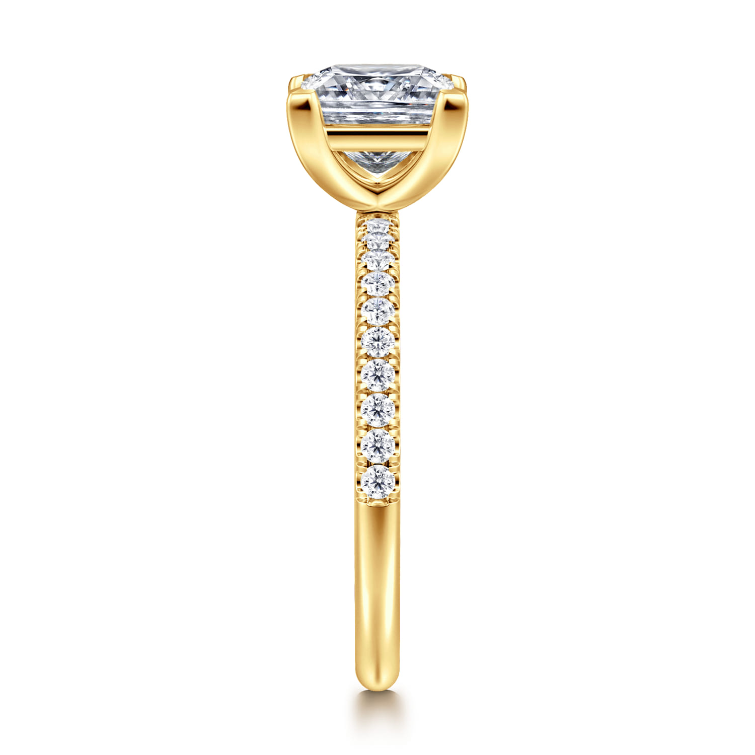 Twain - 18K Yellow Gold Princess Cut Diamond Engagement Ring - 0.2 ct - Shot 4