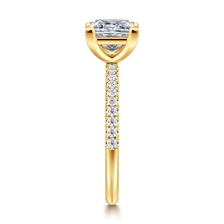 Twain - 18K Yellow Gold Princess Cut Diamond Engagement Ring - 0.2 ct - Shot 4
