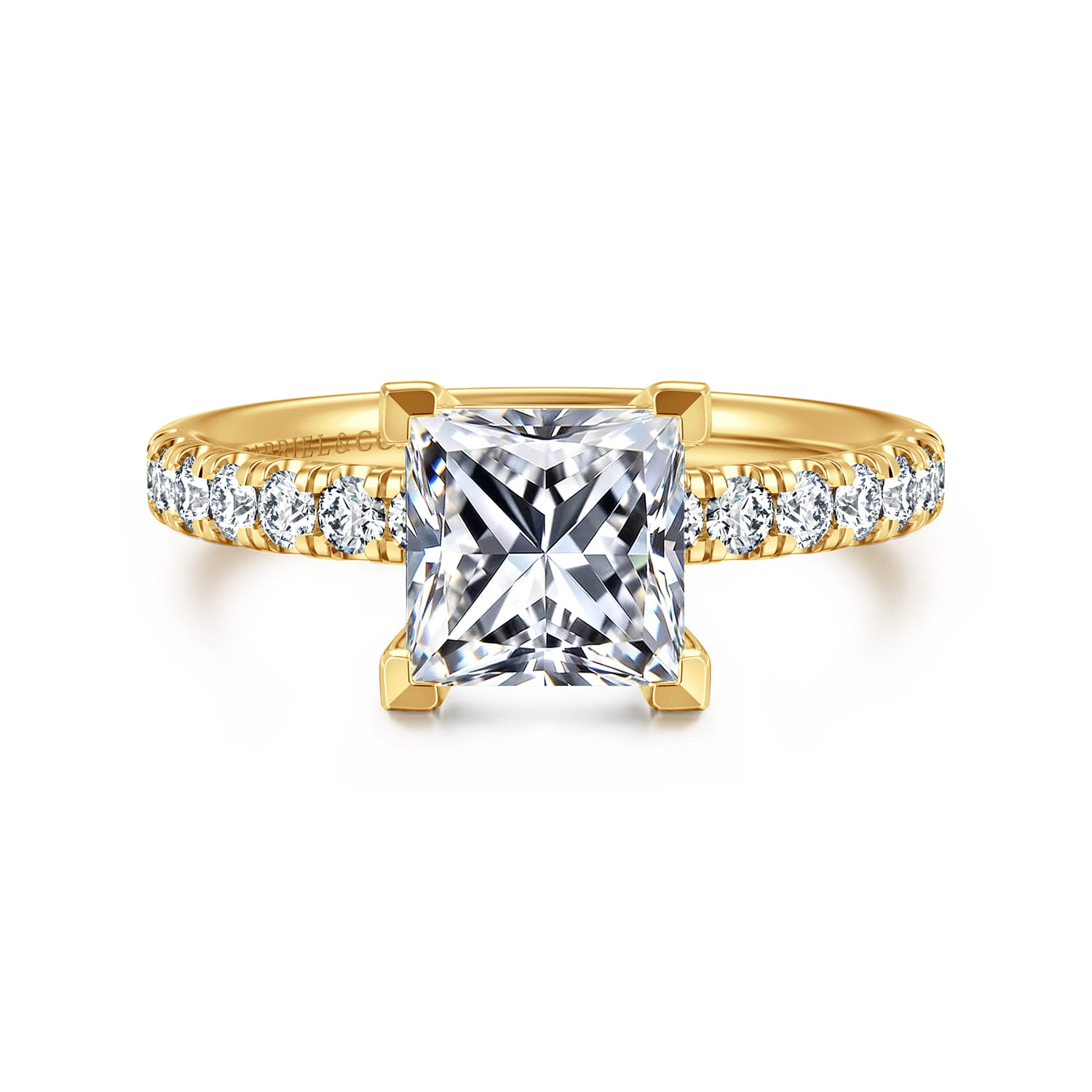 Winslow - 18K Yellow Gold Princess Cut Diamond Engagement Ring - 0.35 ct - Shot 1