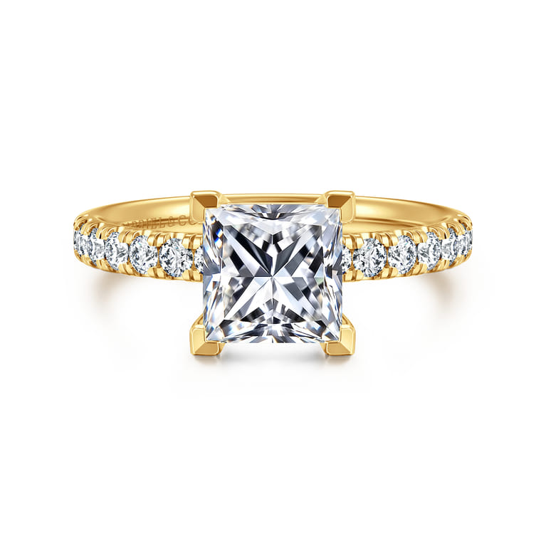 Winslow - 18K Yellow Gold Princess Cut Diamond Engagement Ring - 0.35 ct - Shot 1