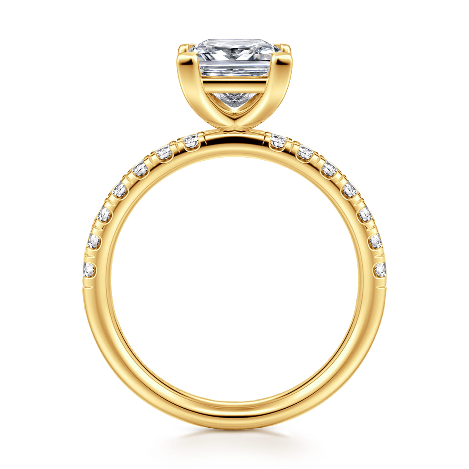 Winslow - 18K Yellow Gold Princess Cut Diamond Engagement Ring - 0.35 ct - Shot 2