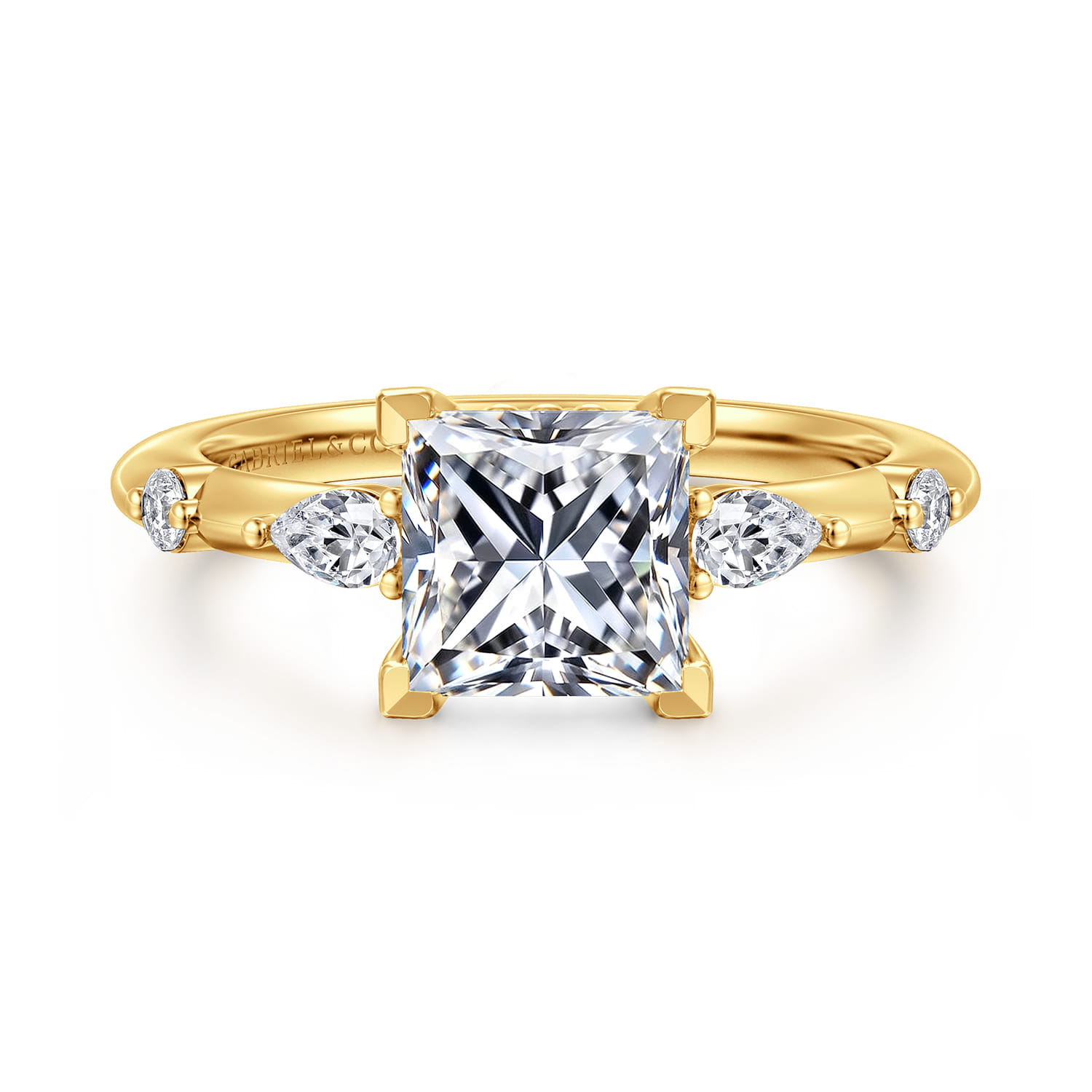 Carinna - 18K Yellow Gold Princess Cut Diamond Engagement Ring - 0.23 ct - Shot 1