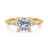 Carinna - 18K Yellow Gold Princess Cut Diamond Engagement Ring - 0.23 ct