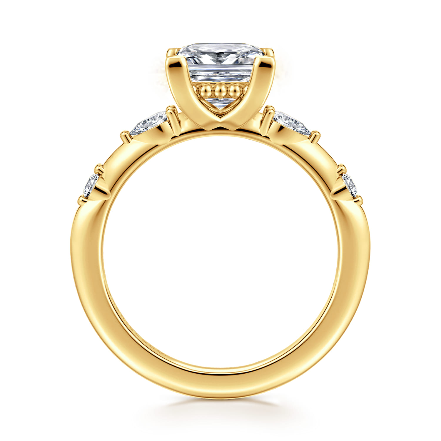 Carinna - 18K Yellow Gold Princess Cut Diamond Engagement Ring - 0.23 ct - Shot 2