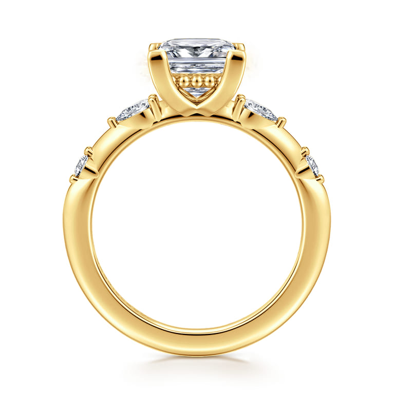 Carinna - 18K Yellow Gold Princess Cut Diamond Engagement Ring - 0.23 ct - Shot 2