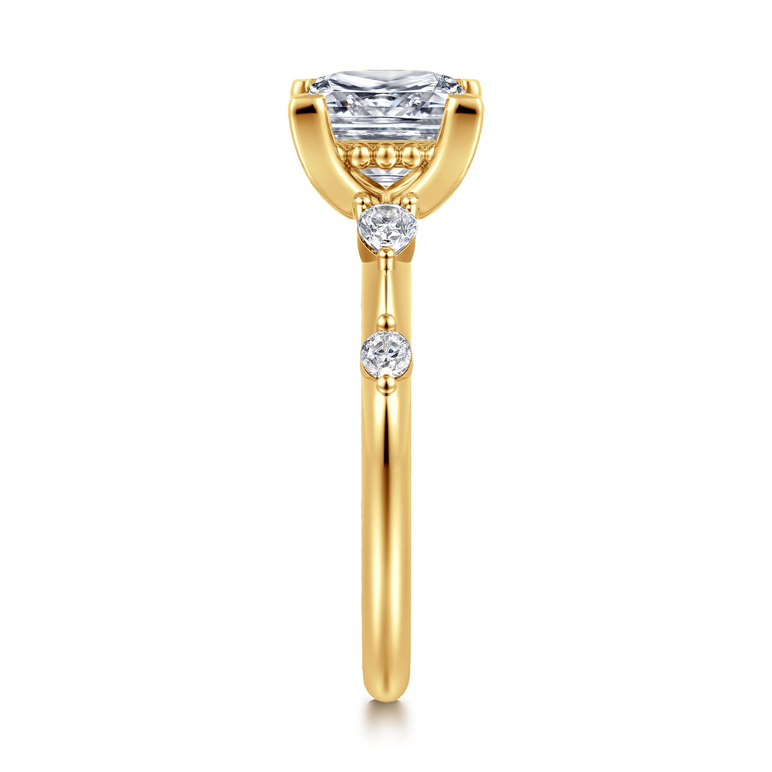 Carinna - 18K Yellow Gold Princess Cut Diamond Engagement Ring - 0.23 ct - Shot 4