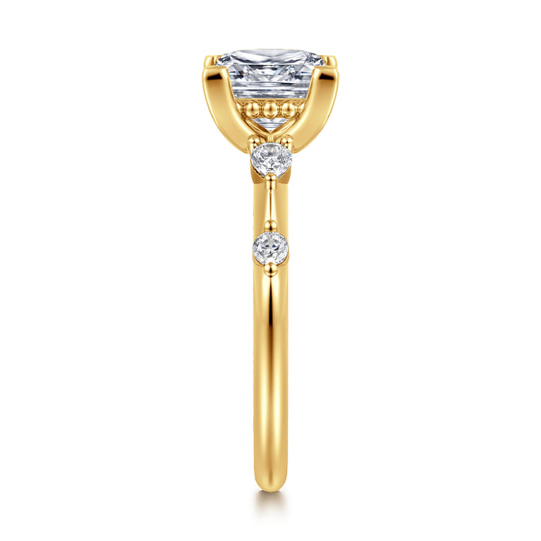 Carinna - 18K Yellow Gold Princess Cut Diamond Engagement Ring - 0.23 ct - Shot 4