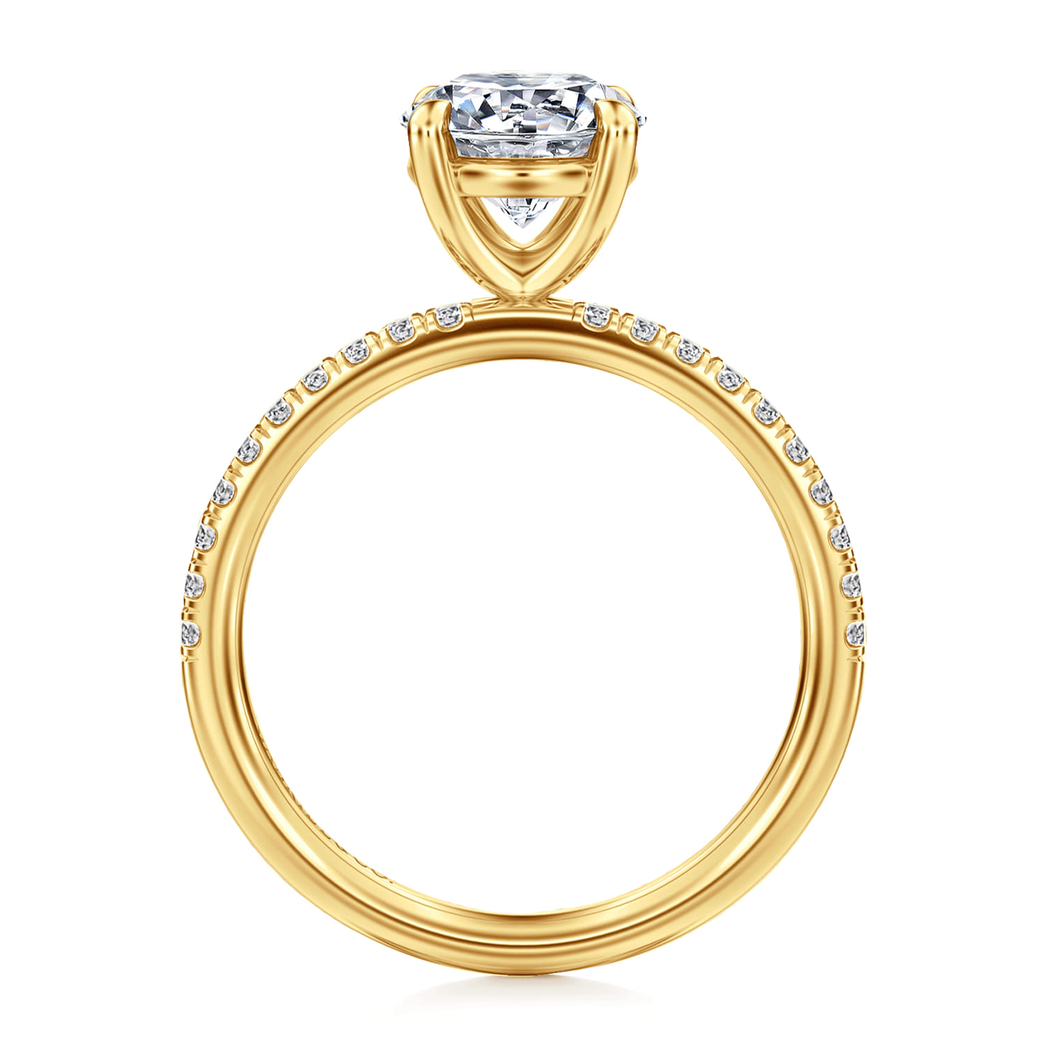 Twain - 18K Yellow Gold Round Diamond Engagement Ring - 0.2 ct - Shot 2